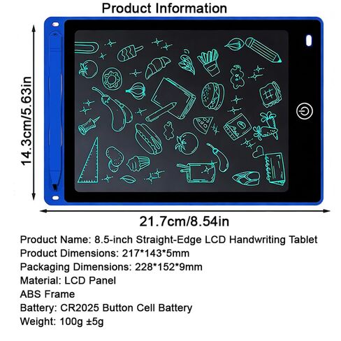 1pcs 21.7cm LCD writing board with color screen drawing and stylus, Christmas, birthday, Halloween, Thanksgiving gifts, interactive learning tools, fun design (excluding battery) in Saudi Arabia