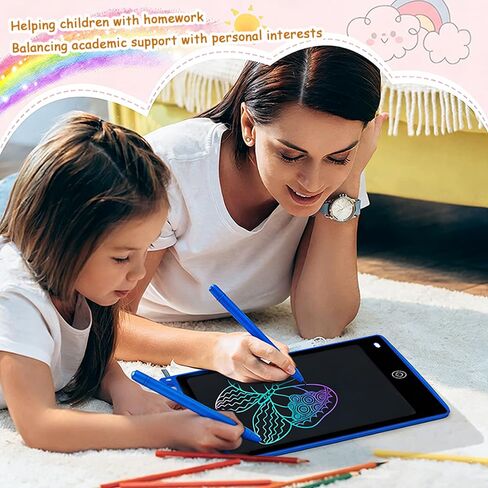 1pcs 21.7cm LCD writing board with color screen drawing and stylus, Christmas, birthday, Halloween, Thanksgiving gifts, interactive learning tools, fun design (excluding battery) in Saudi Arabia