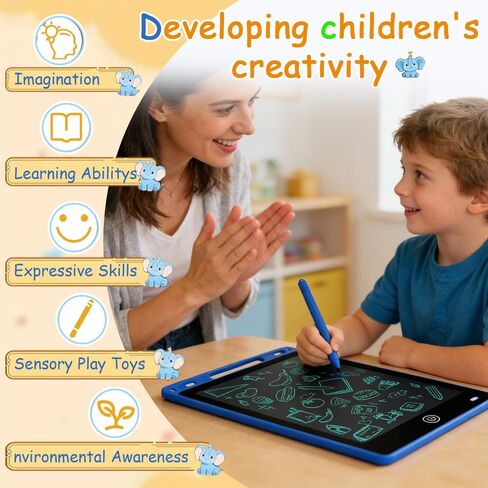 1pcs 21.7cm LCD writing board with color screen drawing and stylus, Christmas, birthday, Halloween, Thanksgiving gifts, interactive learning tools, fun design (excluding battery) in Saudi Arabia