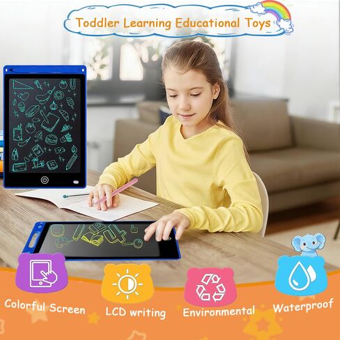 1pcs 21.7cm LCD writing board with color screen drawing and stylus, Christmas, birthday, Halloween, Thanksgiving gifts, interactive learning tools, fun design (excluding battery) in Saudi Arabia