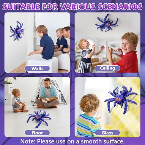 العنكبوت الزاحف على الحائط، ألعاب روبوت للتحكم عن بعد قابلة لإعادة الشحن للأطفال، عنكبوت لتسلق الجدار يدور 360 درجة مع عيون LED للأولاد والبنات من سن 3 سنوات فما فوق، هدايا عيد ميلاد للأولاد من سن 3 إلى 12 عامًا in Kuwait