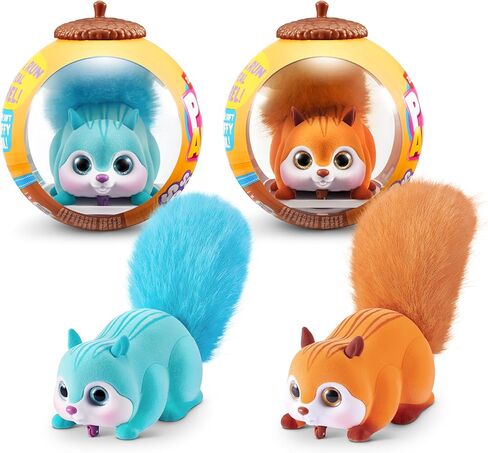 Pets Alive Scurry'n Squirrel (أزرق + برتقالي) عبوتان من ZURU - لعبة روبوتية تفاعلية للحيوانات الأليفة، سنجاب متحرك بحركات وأصوات واقعية، للأعمار من عامين فما فوق، طفل صغير in Saudi Arabia