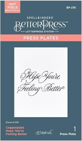 لوحة Spellbinders BP-276 Copperplate نأمل أن تشعر بتحسن أفضل، لوحة ضغط أفضل من مجموعة Copperplate Happy Everything Sentiments من Paul Antonio in Saudi Arabia