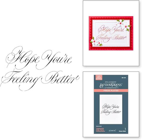 لوحة Spellbinders BP-276 Copperplate نأمل أن تشعر بتحسن أفضل، لوحة ضغط أفضل من مجموعة Copperplate Happy Everything Sentiments من Paul Antonio in Saudi Arabia