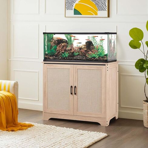 unipaws 20-40 gallon Aquarium Stand, Fish Tank Stand with Storage Cabinet, Wooden Tank Stand for Turtle Tank, Reptile Terrarium, Nature in Saudi Arabia