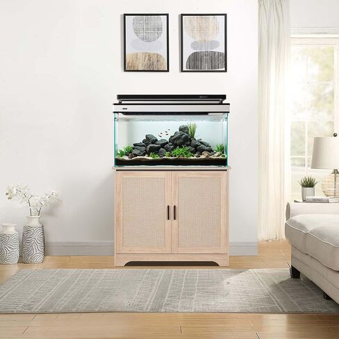 unipaws 20-40 gallon Aquarium Stand, Fish Tank Stand with Storage Cabinet, Wooden Tank Stand for Turtle Tank, Reptile Terrarium, Nature in Saudi Arabia