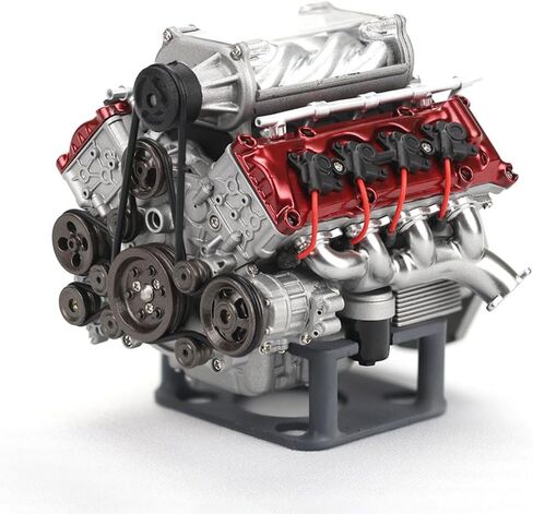 مجموعة نماذج محرك V8 صغيرة تعمل، محرك RC فائق الشحن وظيفي بطباعة ثلاثية الأبعاد MAD لسيارة طراز AX90104 SCX10Ⅱ Capra VS4-10 Pro/Ultra in Saudi Arabia