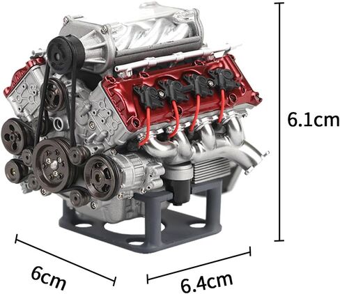 مجموعة نماذج محرك V8 صغيرة تعمل، محرك RC فائق الشحن وظيفي بطباعة ثلاثية الأبعاد MAD لسيارة طراز AX90104 SCX10Ⅱ Capra VS4-10 Pro/Ultra in Saudi Arabia