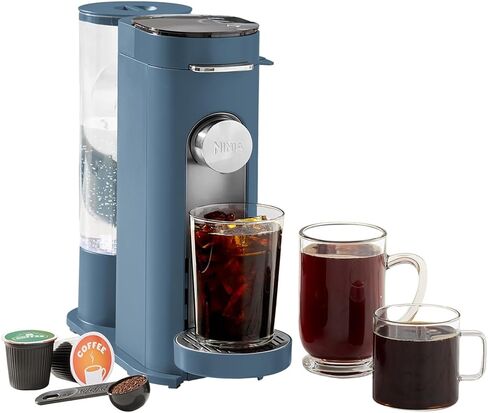 Ninja Pods & Grounds Single-Serve Coffee Maker, K-Cup Pod Compatible, 56-oz. Reservoir, 6-oz. Cup to 24-oz. Travel Mug Brew Sizes, Iced Coffee Maker, Navy, PB041NV in Saudi Arabia