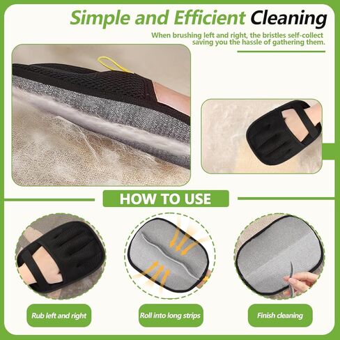 2 Packs Electrostatic Pet Hair Remover Glove for Dogs and Cats – Reusable Brush Pet Hair Removal Glove for Furniture, Car Interiors, Bedding & Clothing in Saudi Arabia