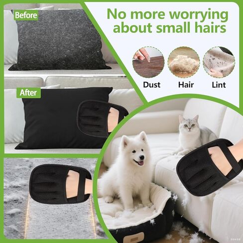 2 Packs Electrostatic Pet Hair Remover Glove for Dogs and Cats – Reusable Brush Pet Hair Removal Glove for Furniture, Car Interiors, Bedding & Clothing in Saudi Arabia