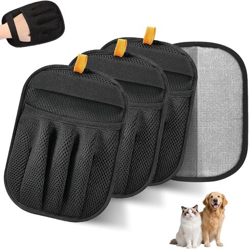 2 Packs Electrostatic Pet Hair Remover Glove for Dogs and Cats – Reusable Brush Pet Hair Removal Glove for Furniture, Car Interiors, Bedding & Clothing in Saudi Arabia