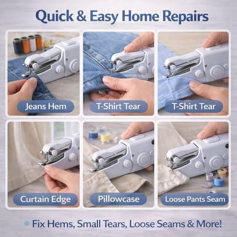 Portable Sewing Machine Handheld Kit, Beginner-Friendly Portable Sewing Machine Repair Set with Accessories, Color Gift Box for Home, Students & Thoughtful Gifting in Saudi Arabia