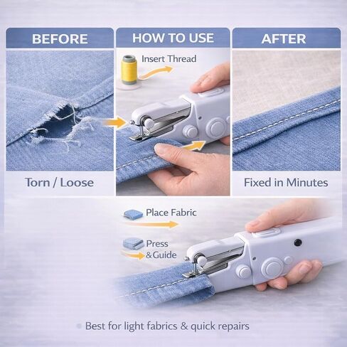 Portable Sewing Machine Handheld Kit, Beginner-Friendly Portable Sewing Machine Repair Set with Accessories, Color Gift Box for Home, Students & Thoughtful Gifting in Saudi Arabia