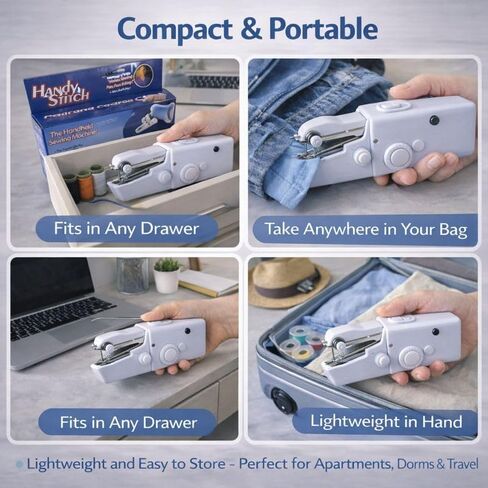 Portable Sewing Machine Handheld Kit, Beginner-Friendly Portable Sewing Machine Repair Set with Accessories, Color Gift Box for Home, Students & Thoughtful Gifting in Saudi Arabia
