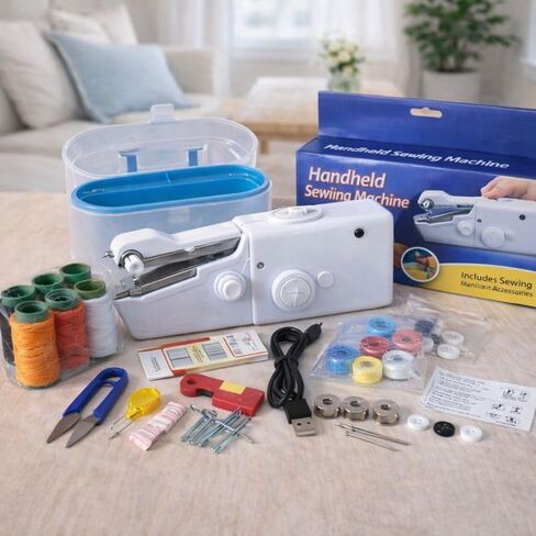 Portable Sewing Machine Handheld Kit, Beginner-Friendly Portable Sewing Machine Repair Set with Accessories, Color Gift Box for Home, Students & Thoughtful Gifting in Saudi Arabia