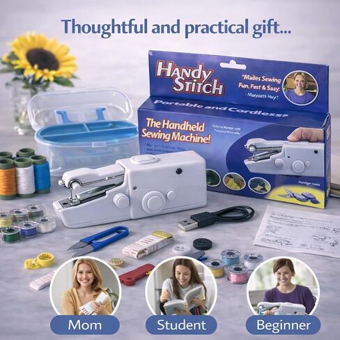 Portable Sewing Machine Handheld Kit, Beginner-Friendly Portable Sewing Machine Repair Set with Accessories, Color Gift Box for Home, Students & Thoughtful Gifting in Saudi Arabia