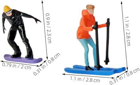 Totority 2pcs Miniature Skiing People Models Scale for Diorama Decor Skiers Mini Toys in Kuwait