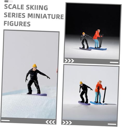 Totority 2pcs Miniature Skiing People Models Scale for Diorama Decor Skiers Mini Toys in Kuwait