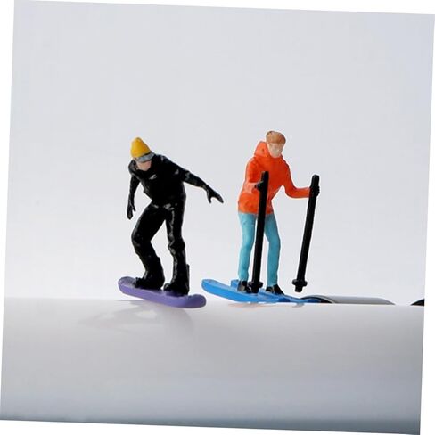 Totority 2pcs Miniature Skiing People Models Scale for Diorama Decor Skiers Mini Toys in Kuwait