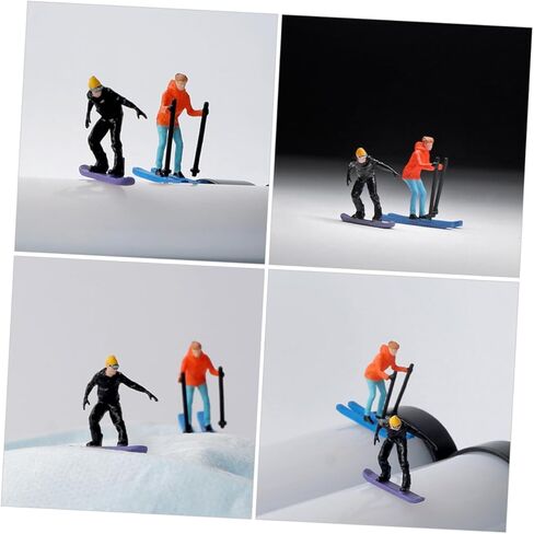 Totority 2pcs Miniature Skiing People Models Scale for Diorama Decor Skiers Mini Toys in Kuwait