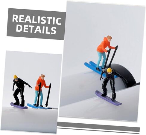 Totority 2pcs Miniature Skiing People Models Scale for Diorama Decor Skiers Mini Toys in Kuwait