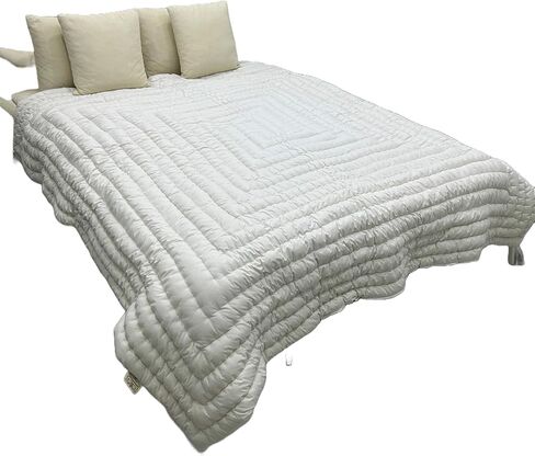 WOOLEXPERTTurkey Handmade Merino Wool Duvet Comforter–%100 Turkish Wool Filling-All Season Cream&White Colour Options–Crib,Twin,Queen,King US Sizes–Natural Bedding (White, Queen) in Saudi Arabia