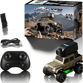 1:64 Scale 4WD Alloy Mini RC Crawler Car with FPV Camera, 2.4GHz RTR Off-Road Mini Desktop RC Drift Car with LED Lights, Adjustable Speed Dual Mode, Model Vehicle Toy Gift for Adults Kids in Saudi Arabia