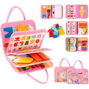 ألعاب مونتيسوري المزدحمة للهدايا التي تبلغ من العمر سنة واحدة، ألعاب الفتيات التعليمية، كتب الأنشطة الهادئة، هدايا الأطفال الصغار، كتاب مشغول للأطفال الصغار من سن 1 إلى 3 سنوات، لعبة سفر وردية اللون لمدة عام واحد in Kuwait