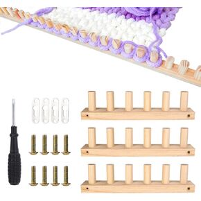 Sinbana Chunky Blanket Loom Kit, 90cm/35in Wooden Chunky Knitting Blanket Loom Durable 3-in-1 Crochet Knitting Tool Set Suitable for Beginners Craft Enthusiasts in Kuwait