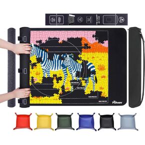 حصيرة ألغاز مطاطية قابلة للطي، لوحة حفظ الصور المقطوعة غير لامعة مقاس 46 بوصة × 26 بوصة حتى 1500 1000 500 قطعة، حقيبة تخزين سفر مطورة مع 6 صواني فرز، حافظة محمولة مع قاعدة غير قابلة للانزلاق. in Kuwait