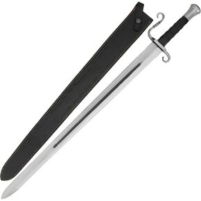 مجموعة سيف Armory Replicas ™ Full Tang Medieval Sword-شفرات فولاذية عالية الكربون ، ومقابض مغلفة بالجلد وأغماد مميزة للعرض وإعادة التشكيل in Kuwait