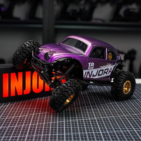 INJORA BUG18 Body with LCG Aluminum Universal Chassis for 1/18 RC Crawler TRX4M Upgrade(Purple) in Saudi Arabia