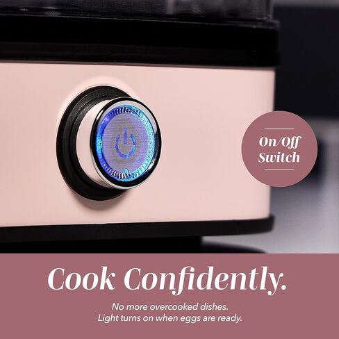 COOK WITH COLOR 6-Egg Capacity Egg Cooker – For Soft, Medium, Or Hard-Boiled Eggs, Rapid Cook Time, Auto Shut-Off & Boil-Dry Protection – Includes Tray, Measuring Cup & Lid – 210W Egg Maker, Pink in Kuwait