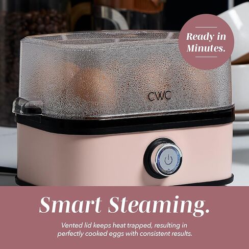COOK WITH COLOR 6-Egg Capacity Egg Cooker – For Soft, Medium, Or Hard-Boiled Eggs, Rapid Cook Time, Auto Shut-Off & Boil-Dry Protection – Includes Tray, Measuring Cup & Lid – 210W Egg Maker, Pink in Kuwait