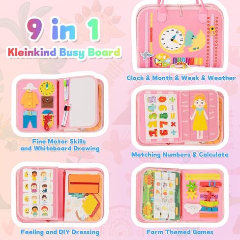 ألعاب مونتيسوري المزدحمة للهدايا التي تبلغ من العمر سنة واحدة، ألعاب الفتيات التعليمية، كتب الأنشطة الهادئة، هدايا الأطفال الصغار، كتاب مشغول للأطفال الصغار من سن 1 إلى 3 سنوات، لعبة سفر وردية اللون لمدة عام واحد in Kuwait