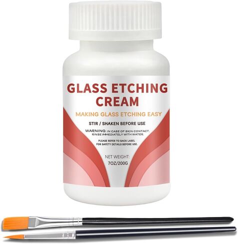 7oz Glass Etch Starter Cream Kit, Mirrors, Ceramics, Porcelain, Marble, and Slate - for Makers, Creators, Crafters, DIY'ers of All Ages & Experience Levels. Smooth Formula and Fast Acting in Kuwait