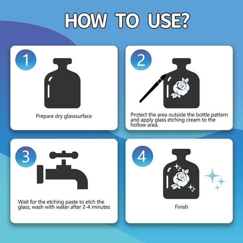 7oz Glass Etch Starter Cream Kit, Mirrors, Ceramics, Porcelain, Marble, and Slate - for Makers, Creators, Crafters, DIY'ers of All Ages & Experience Levels. Smooth Formula and Fast Acting in Kuwait