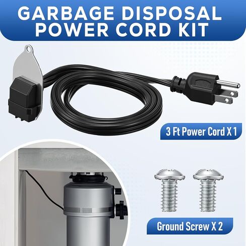 1 Pcs Garbage Disposal Power Cord Compatible with Insinkerator Ez Connect Power Crd-Ez Cord Advanced Series Continuous Feed Food Waste Disposer Models Garbage Disposal in Kuwait