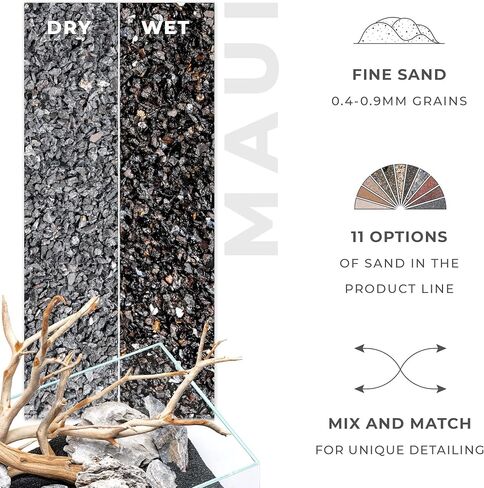 UNS Controsand - Maui, 8L - Natural Freshwater 0.4-0.9mm Black Sand for Aquascaping Planted Tanks - Aquarium, Terrarium, Paludarium Substrate for Betta, Shrimp, Fish, Jumping Spider, Turtle in Saudi Arabia