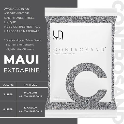 UNS Controsand - Maui, 8L - Natural Freshwater 0.4-0.9mm Black Sand for Aquascaping Planted Tanks - Aquarium, Terrarium, Paludarium Substrate for Betta, Shrimp, Fish, Jumping Spider, Turtle in Saudi Arabia