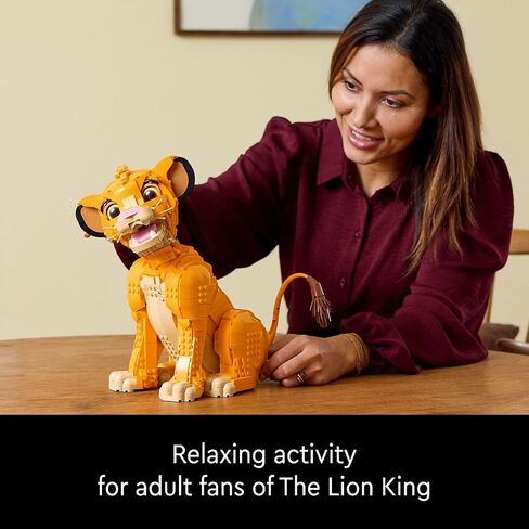 LEGO Disney Young Simba The Lion King Building Sets for Adults - Buildable Figurine for Display, Ages 18+ - DIY Kits & Crafts for Fans of Movie - Collectible Disney Birthday Gift - 43247 in Saudi Arabia