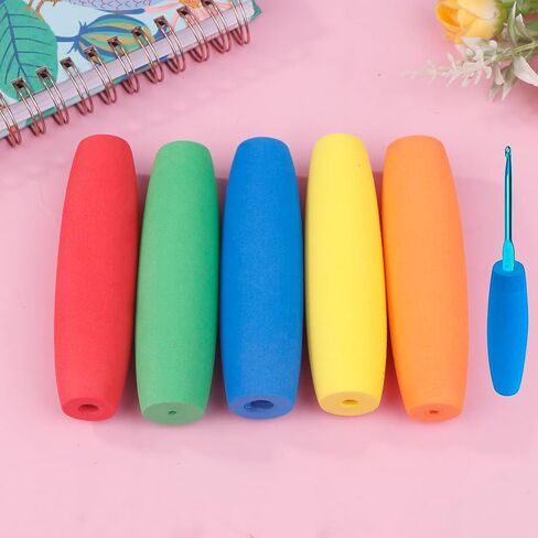 5PCS Ergonomic Crochet Handle Set Comfortable Handle for Crochet Hooks Multi-Size Crochet Hook Accessories for 2mm-8mm Hooks in Saudi Arabia