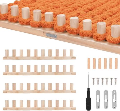 phennfusion بطانية مكتنزة تلوح في الأفق للبطانيات رمي ​​DIY، 61.4 "إطار خشبي تلوح في الأفق حجم قابل للتعديل طوي المحمولة اليد الحياكة الغزل مكتنزة، لا الإبر المطلوبة، للمبتدئين ودية الغزل الحرفية in Kuwait