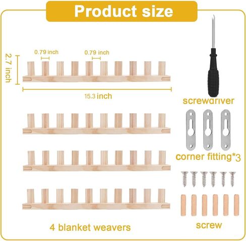 phennfusion بطانية مكتنزة تلوح في الأفق للبطانيات رمي ​​DIY، 61.4 "إطار خشبي تلوح في الأفق حجم قابل للتعديل طوي المحمولة اليد الحياكة الغزل مكتنزة، لا الإبر المطلوبة، للمبتدئين ودية الغزل الحرفية in Kuwait