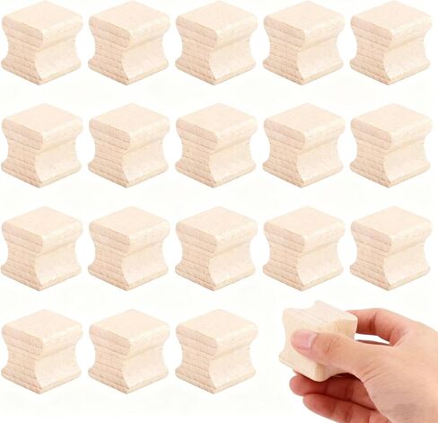 20 قطعة من طوابع المطاط الخشبية الفارغة من GLOBLELAND للحرف اليدوية مقاس 20 × 20 مم مربع طوابع مطاطية خشبية مقبض مكعبات خشبية صلبة لصنع الطوابع وختم سجل القصاصات ديكور يدوي الصنع in Kuwait