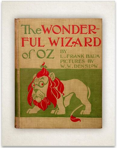 Lone Star Art Store The Wonderful Wizard of Oz Book Cover - 11x14 Unframed Print - Perfect Vintage Book Store Decor and Gift for Literature Fans, Brown, Yellow, Green, Red, 11 x 14 Inch in Saudi Arabia