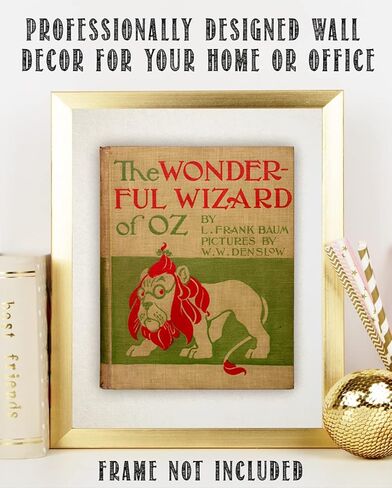 Lone Star Art Store The Wonderful Wizard of Oz Book Cover - 11x14 Unframed Print - Perfect Vintage Book Store Decor and Gift for Literature Fans, Brown, Yellow, Green, Red, 11 x 14 Inch in Saudi Arabia