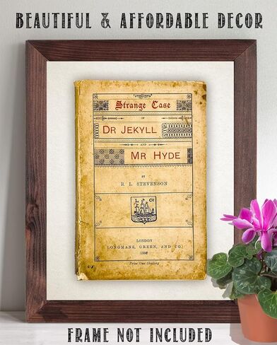 Lone Star Art Store Strange Case of Dr. Jekyll and Mr. Hyde Book Cover - 11x14 Unframed Print - Perfect Vintage Brown, Black, Red 11 x 14 Inch in Saudi Arabia