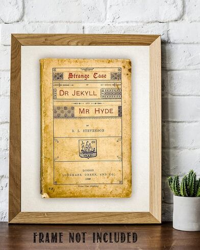 Lone Star Art Store Strange Case of Dr. Jekyll and Mr. Hyde Book Cover - 11x14 Unframed Print - Perfect Vintage Brown, Black, Red 11 x 14 Inch in Saudi Arabia